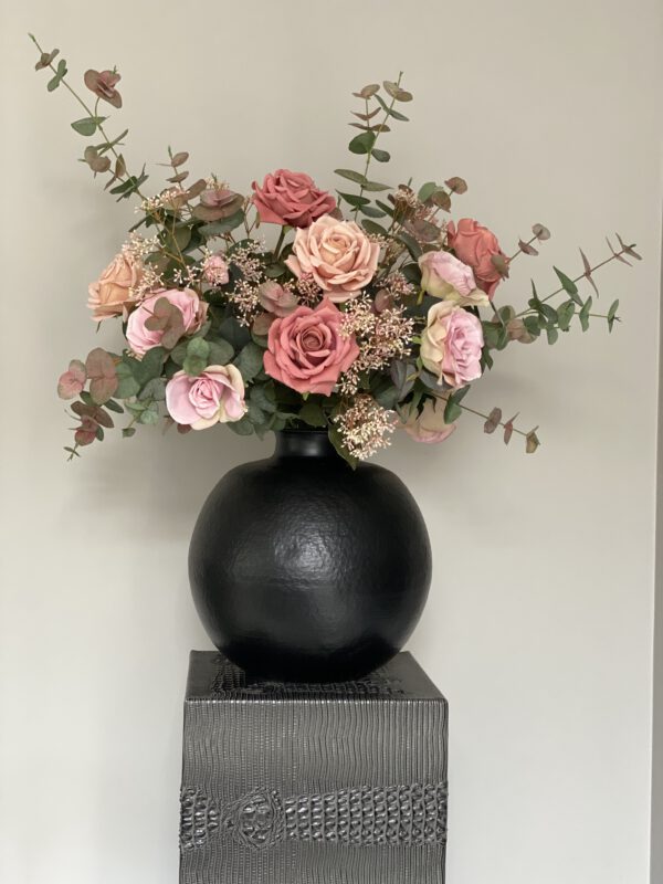 zijden boeket roze rozen