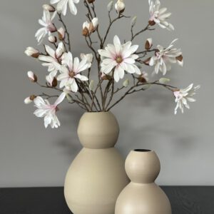Colmore taupe vaas met zijden bloemen